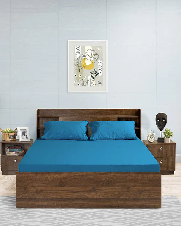 KING FLAT SHEET SET (BLUE)